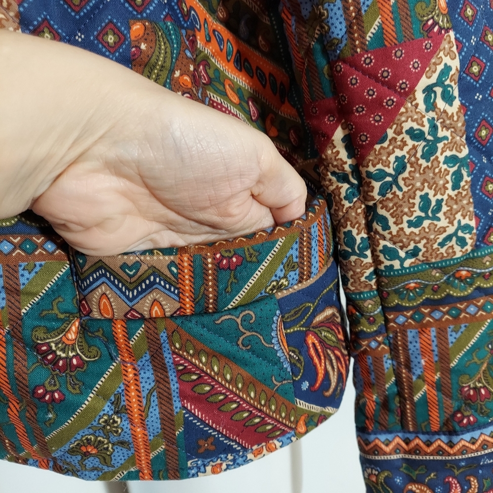 HP🥳 Vintage Vera Bradley quilted multi print patchwork puffy floral boho jacket - Picture 7 of 14
